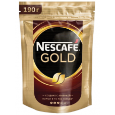 Кофе молотый в растворимом NESCAFE (Нескафе) "Gold", сублимированный, 190 г, мягкая упаковка