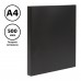 Папка на 2 кольцах СТАММ А4, 25мм, 500мкм, пластик, черная