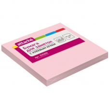 Бумага для заметок, с липким слоем, розовая, 76х76мм., 100л "attache"