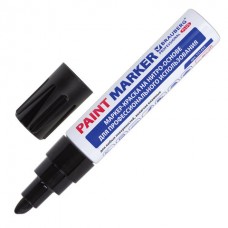 Маркер-краска лаковый 8 мм, ЧЕРНЫЙ, НИТРО-ОСНОВА, алюминиевый корпус, BRAUBERG